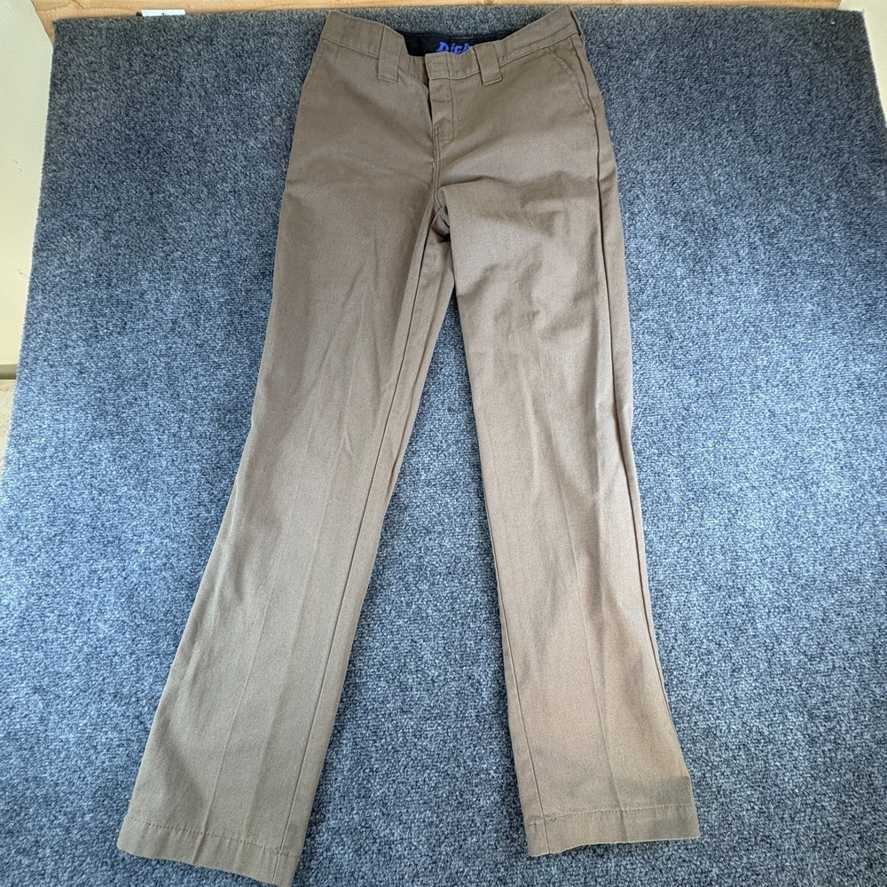 Dickies Flex Chino Pants Kids 29x30.5 Desert Sand Cotton Casual Straight‎ Leg